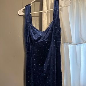 Blue velvet dress